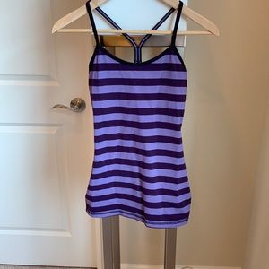 Lululemon Power Y Tank Luon  Purple Stripe Size 4